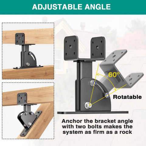 Adjustable Angle Pergola Brackets 3.5 By 3.5 Inch For Patio Cover 304 Stainless Steel Riser Bracket Kit Saddle Roof Support Anti Rust Design 3 Pack Built To Last Heavy Duty Outdoor Shade