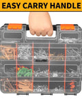 Dual Side 34 Compartments Mini Tool Box Organizer With Customizable Layout And Removable Partitions in hand.