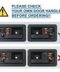 Comparison of correct and incorrect Jeep Wrangler door handles for YJ TJ models, showing installation guidance.