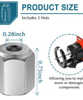 2 Pack Replacement Nut Kit For CN1 Drywall Cut Out Tools And Spiral Saws, Silver Nut Parts Dimensions And Tool Use