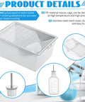 Heavy Duty Two Pack Lab Mouse Breeding Cages Spacious Plastic Rodent Housing with 500ml polypropylene water bottle and mesh cover.