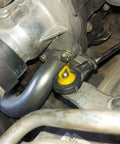 Close-up of engineered metal connection with bright yellow bushing from Shifter Cable Bushing Repair Kit Ten Piece Replacement For OEM 11612155 And 14104 Fits 2007 2008 Chevrolet Silverado And Buick Allure Restores Smooth Gear Shifts And Fixes Loose Shifters