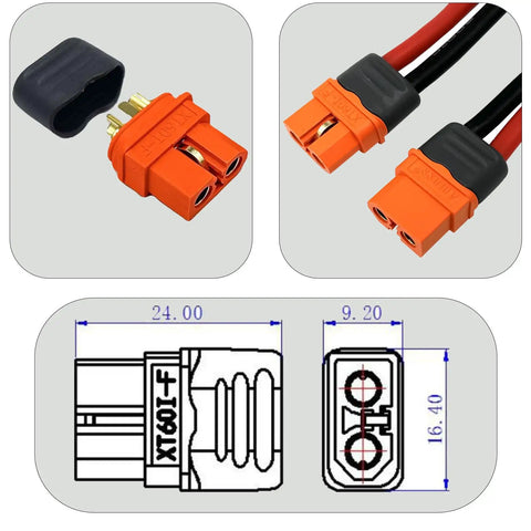 Beefy Female Connector With Sheath Housing For RC LiPo Batteries FPV Drones Solar Panels And Power Stations Anti Reverse Safe
