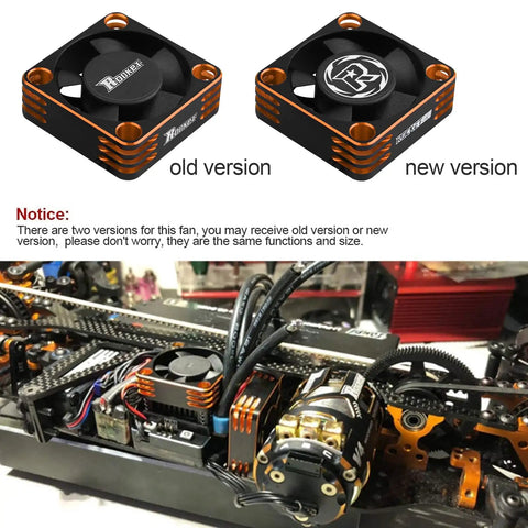 Beefed Up RC Motor Cooling Fan And Heatsink For Brushless 540 550 Motors Up To 28000RPM ESC Cooling in black and orange