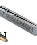 Heavy Duty US Made Steel Precision Drill Guide Keeping Holes Straight As An Arrow For 3 To 9.5 Millimeter Metric Sizes with drill bit holes.