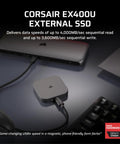 Blazing Fast USB4 Portable External Type-C SSD 2TB With 4000 MBps Read And 3600 MBps Write, shown plugged into a device