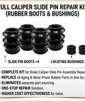 Brake Caliper Rebuild Kit With Caliper Slide Pin Boots And Sealing Rings Rubber Bushings And Repair Components For Automotive