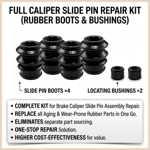Brake Caliper Rebuild Kit With Caliper Slide Pin Boots And Sealing Rings Rubber Bushings And Repair Components For Automotive