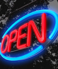 LED Open Sign For Business With Remote Control, Bright 24x12 Inch Window Sign For Restaurants Bars Retail Shops Salons And Storefronts