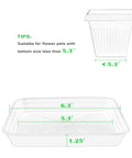 Diagram of 6 Inch Square Plant Saucer Tray 4 Pack Heavy Duty Plastic Drip Trays For Indoor Outdoor Use with size measurements.