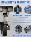 Soft Close Cabinet Hinges 2 Pack For Frameless Inset Cabinets With 110 Degree Opening No Slam 4D Adjustment Quiet Close Self Closing Speed Control Ideal Kitchen Cabinet Door And Drawer Upgrade ATYLYF, showing steel hydraulic damping cylinder and cushion-assisted arms.