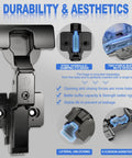 Inset Soft Close Cabinet Hinges for Frameless Kitchens, 4 Pack Self Closing Concealed Hinges with hydraulic damping and durability features.