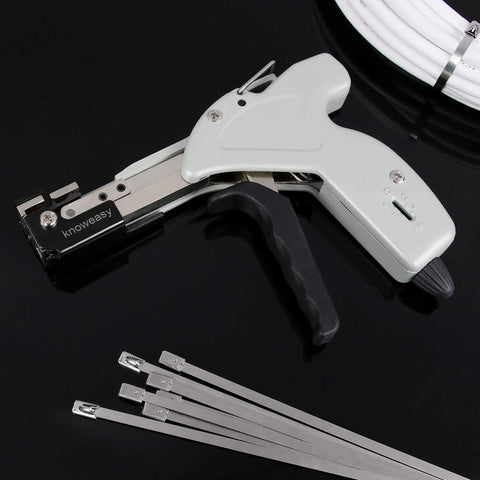 Built Tough Pro Grade Heavy Duty Stainless Steel Cable Tie Gun For Tightening And Cutting With Clean Edges 600N Plier Style Tie Tool