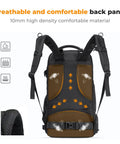 Back view of 30L Camera Backpack With Rain Cover And 16 Inch Laptop Compartment Built For Travel with breathable panel features