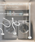 Magnetic Front Load Washer Door Prop And Dryer Vent Holder With Grippy Silicone Base To Keep Your Machines Cracking Open And Smelling Totally Fresh White, showing flexible support dimensions.
