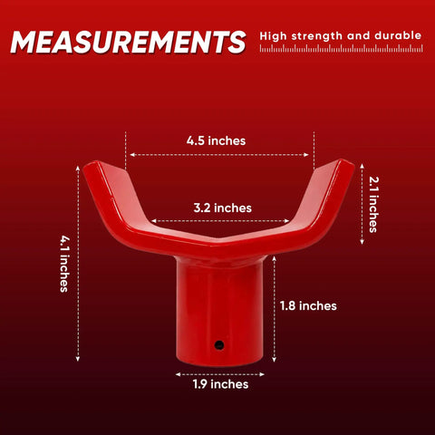 Measurements of Beefy Heavy Duty 12 Ton Bottle Jack Adapter With One Quarter Inch Steel Axle Saddle Fits Three Inch And Four Inch Round Or Square Axles