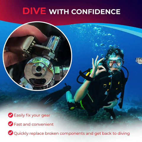 Diver using Save A Dive Scuba Repair Kit For Divers All In One Gear Maintenance Set with 60 O Rings underwater