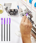 Deep Cleaning Kit For Sewing Machines With Reusable Silicone Bristle Brushes That Reach Every Nook And Cranny, 20 Pack Purple
