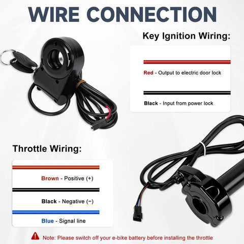 Full Twist Throttle With Key Ignition For Ridstar Q20 Surron Waterproof Ebike Grip Kit Fits 22Mm Handlebars And 24V To 72V Systems 3 Pin Connector For Electric Dirt Bikes Scooters And Mountain Bikes