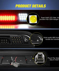High Mount 3Rd Brake Light LED Cargo Lighting For Chevy Silverado And GMC Sierra Trucks 2014 2018, LED chips and housing details