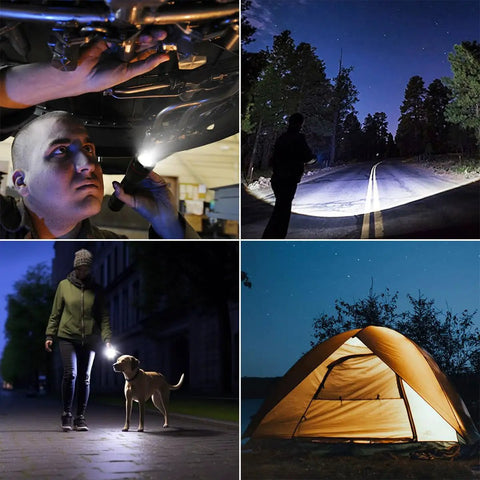 Compact LED Flashlight With Ultra Bright Output Waterproof Build Adjustable Focus For Outdoor Adventures And Emergency Use