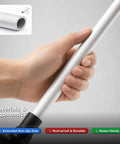 Hand holding a heavy duty toilet plunger handle showcasing ergonomic design of the Heavy Duty Toilet Plunger And Brush Set With Nifty Hideaway Stand For No Fuss Bathroom Refresh That Keeps Your Toilet Crisp And Stubborn Clogs Straight Up Gone And Doubles As Solid Home Care Gear With Vented Storage Bin.