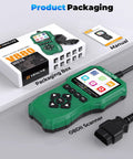 Upgraded 2025 Motorcycle Diagnostic Tool With OBD2 And Fault Code Reader, Quick Test And Voltage Check, Handy Bike Scanner packaging