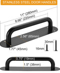 Two Pack Black Stainless Steel Barn Door Handles Hardware 11 Inch Long Heavy Duty Sliding Door Pulls For Exterior And Interior Use Rust Proof And Durable