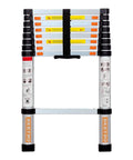 8.5ft Aluminum Telescoping Ladder For Home And Outdoor Use, Extension Folding Multipurpose Ladder Supports 330 Lb, folded
