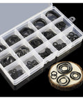 All In One Three Wave Peak Elastic Spring Washer And Metal Gasket Set 3Mm To 25Mm Size Range With Transparent Storage Case For Electrical Connections In Household And Commercial Appliances Automotive And Marine Use Corrosion Resistant, case view