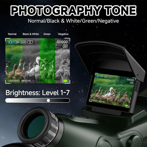 All In One 80mm Portable Refractor Telescope With Auto Focus And 4K Astrophotography Camera For Adults And Beginners Dual Screen Spotter Internal External Viewfinder Beginner Friendly To Pro High Clarity Optics Long Range 350X Magnification, dual-screen view