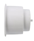 Side view of All Weather Boat Cup Holder Set With Drain Insert White Four Pack Durable Marine Plastic Drink Holders For Boats And Pontoon