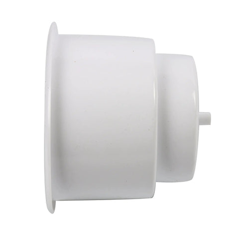 Side view of All Weather Boat Cup Holder Set With Drain Insert White Four Pack Durable Marine Plastic Drink Holders For Boats And Pontoon