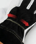 Close-up of Goatskin TIG Welding Gloves With High Dexterity Premium Top Grain Leather Heat Resistant And Durable Kevlar Reinforced Stitching