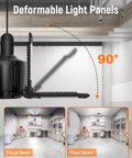 Ultra Bright Four Pack 40000 Lumen LED Garage Light With 6 Plus 1 Deformable Panels Screws Into E26 E27 Bases Daylight 6500K