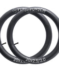 Two Pack Fat Tire Tubes For 20 Inch Bikes With 32mm Schrader Valve Durable Butyl Rubber Tubes For 20 Inch Fat Tires Fits Wide Width Range From Two Point Five To Three Inches In Width Easy Install And Long Lasting Seals