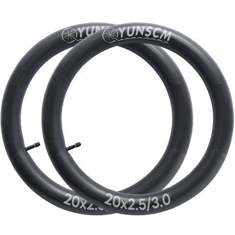 Two Pack Fat Tire Tubes For 20 Inch Bikes With 32mm Schrader Valve Durable Butyl Rubber Tubes For 20 Inch Fat Tires Fits Wide Width Range From Two Point Five To Three Inches In Width Easy Install And Long Lasting Seals