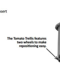 Tomato Garden Planting Grow System With A 10 Gallon Planter And A 4 Foot Trellis Tower On Wheels For Indoor Outdoor Climbing Vines