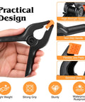 Heavy Duty 4.5 Inch Plastic Spring Clamps Set of 10 Backdrop Clips showing non-slip handle and flexible jaw pads