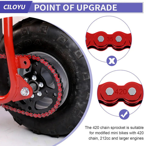 40T 40mm 420 Chain Mini Bike Sprocket Replacement Kit for Predator 212cc compatible with Coleman BT200X and Go Kart
