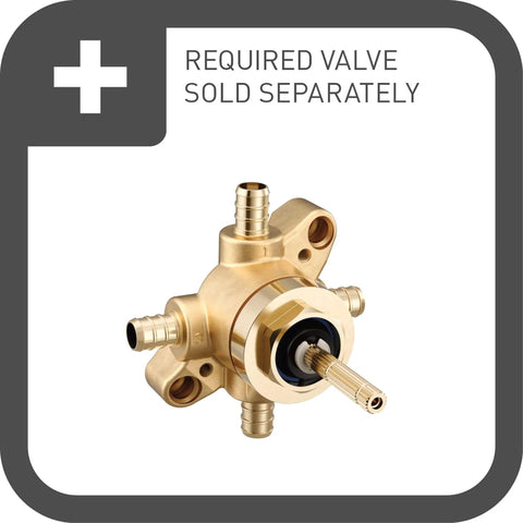 Gold valve component for Dartmoor 1-Handle M-CORE Transfer Valve Trim Kit With A Slick Brushed Nickel Finish Valve Required U231 Or U361