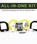 Ryobi 25cc Two Cycle Carburetor Replacement Kit For Ry252CS Ry253SS Ry251PH Ry254BC Weedeater Trimmer Parts With Homelite 307160001 displayed
