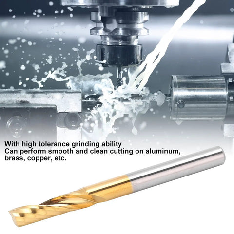 5 Pack CNC Spiral End Mill Router Bit Set High Speed Steel Alloy Coated cutting aluminum on machine