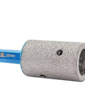 Close-up view of Diamond Finger Milling Bit 1 Inch For Porcelain Ceramic Granite And Marble Dry Core Drill Bit With Hex Shank Grit 50 to 60 65mm Total Length Perfect For Enlarging And Shaping Existing Holes showing hex shank and diamond coating.