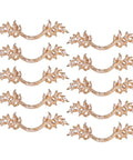 Antique Rose Gold Zinc Alloy Cabinet Pulls Set Of 10 For Farmhouse Kitchens And Vintage Dressers, arranged in rows, decorative style.