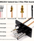 Installed Hiorucet 10002264 natural gas 3-way fireplace pilot assembly with thermocouple and thermopile.