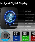 Portable Camping Shower With 8000mAh Rechargeable Battery 20L Collapsible Bucket LED display with color indicators and controls