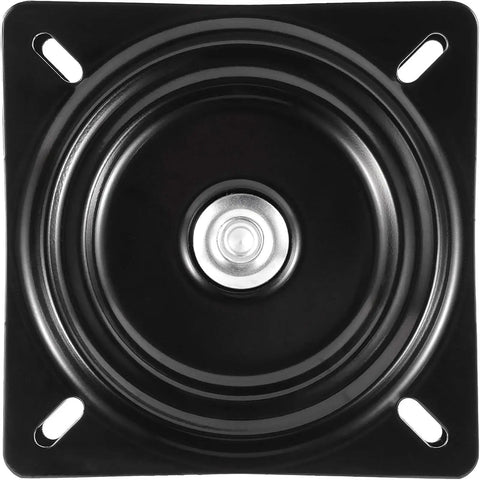 Six Pack Six And A Quarter Inch Bar Stool Swivel Plate Replacement Heavy Duty Ball Bearing Seat Swivel Base Mount For Bar Stools And Chairs Black Steel Corrosion Resistant Easy Install, black steel top view