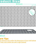 Sink Protector Mat 28.6 x 14.5 Inches, Heat-Resistant Silicone Folding Non-Slip Pad with right drain hole, grey color
