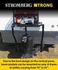 A Frame Trailer Tray Mount For RVs with generator setup, front cargo carrier, black finish.